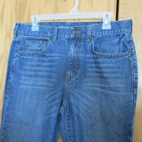 CHAPS MEN'S SIZE 32 X 33 JEANS DARK BLUE SLUB DENIM STRAIGHT FIT VINTAGE - Picture 2 of 15